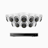 H800X - 4K 16 Channel 12 Cameras PoE Security System, 1/1.8'' BSI Sensor, f/1.6 Aperture (0.003 Lux), Siren & Strobe Alarm,Two-Way Audio, Human & Vehicle Detection, Perimeter Protection, Works with Alexa, All-Metal Housing